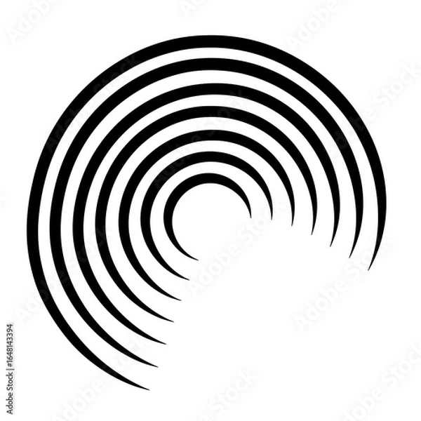 Fototapeta Abstract concentric circles design element, white background, graphic design, website