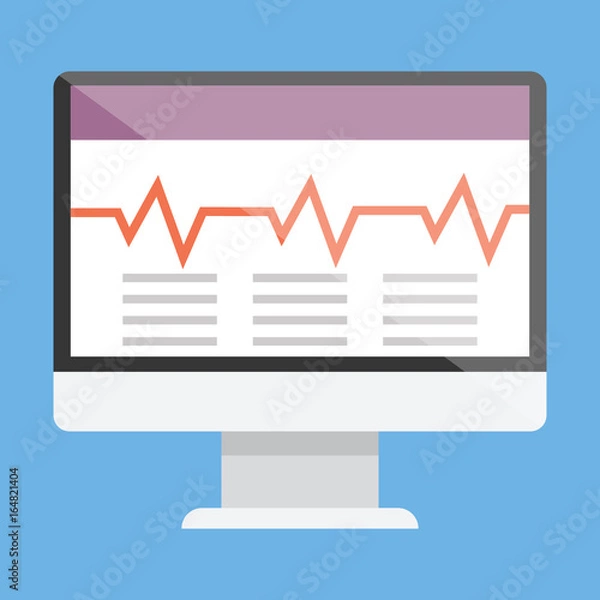 Obraz Vector Display with Cardiogram Icon
