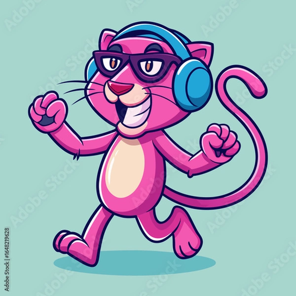 Fototapeta pink panther mascot