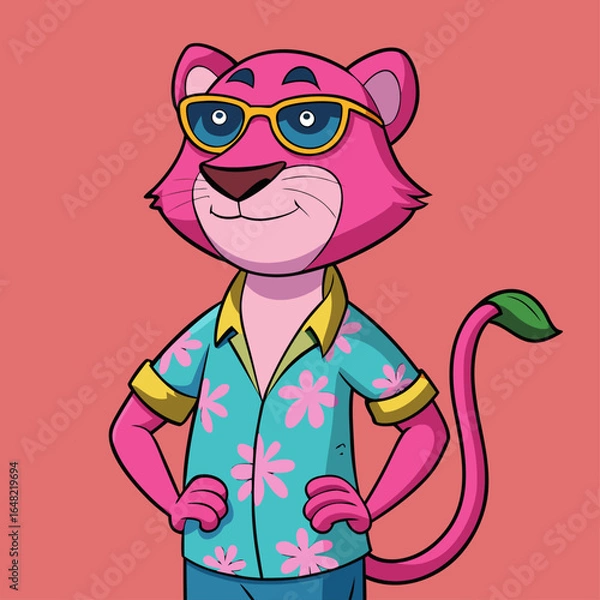 Fototapeta pink panther mascot