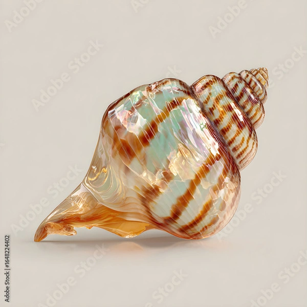 Fototapeta Iridescent Seashell, isolated on transparent background
