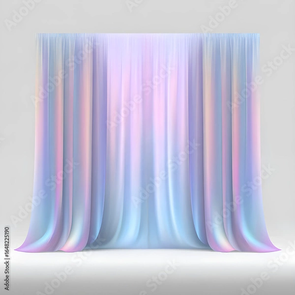 Obraz Iridescent draped curtains, isolated on transparent background