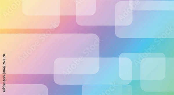 Fototapeta Abstract pastel gradient with rounded rectangles