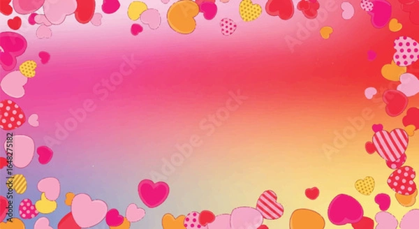 Fototapeta Colorful hearts frame gradient