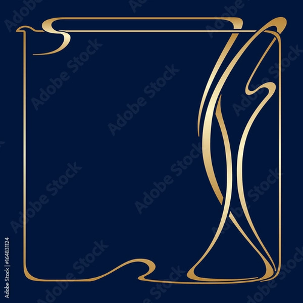 Fototapeta Vector art nouveau frame.