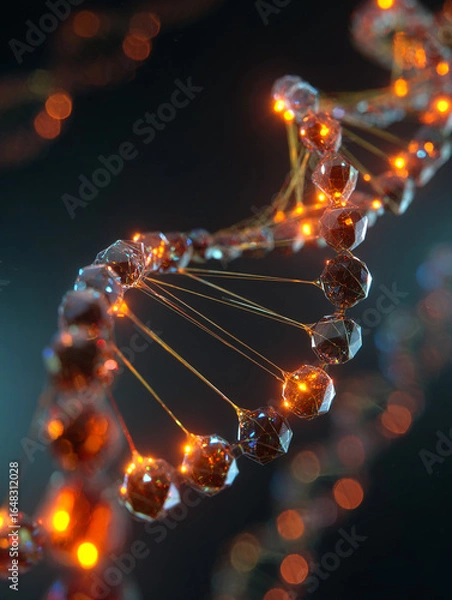 Obraz DNA Structure Illuminated Genetic Code