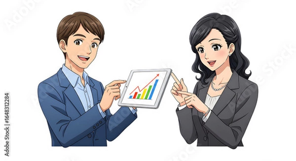 Fototapeta Set of Business man character design. Cartoon illustration.