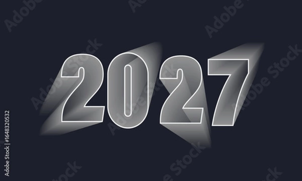 Fototapeta 2027 Happy New Year Background Design. Greeting Card, Banner, Poster. Vector Illustration.
