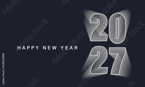 Obraz 2027 Happy New Year Background Design. Greeting Card, Banner, Poster. Vector Illustration.