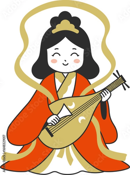 Fototapeta シンプルな弁財天のイラスト