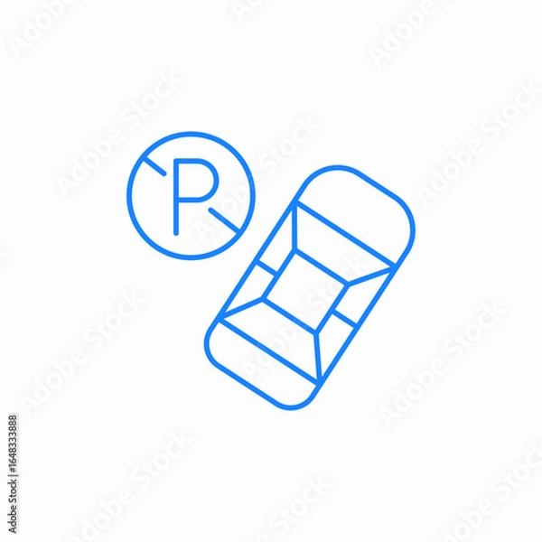 Fototapeta parking badge alert icon sign vector