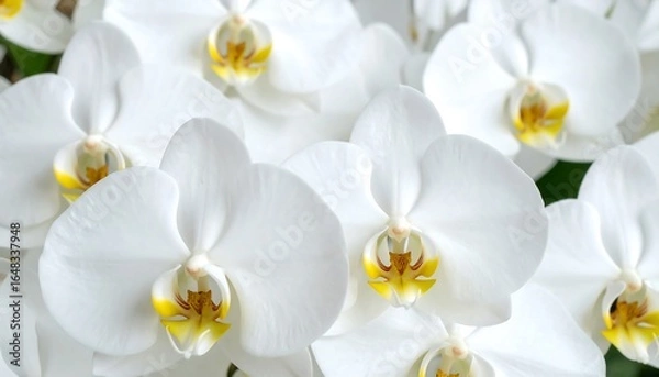 Fototapeta Close-up cluster of white orchids