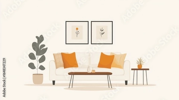 Fototapeta Modern living room interior design