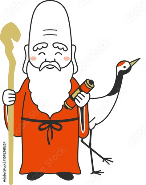 Fototapeta シンプルな福禄寿のイラスト