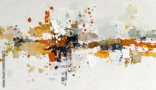 Fototapeta Abstract landscape painting with a horizontal band of color