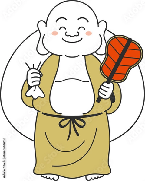 Obraz シンプルな布袋尊のイラスト