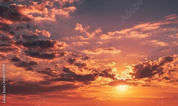 Obraz Dramatic sunset sky with clouds