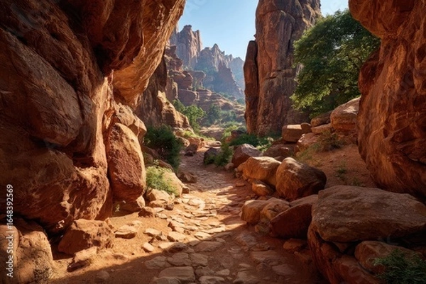 Obraz Sunny rock canyon path