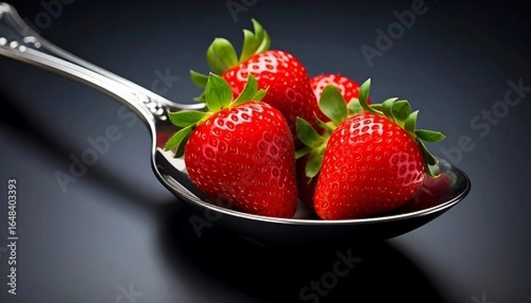 Obraz Fresh Strawberries on a Spoon