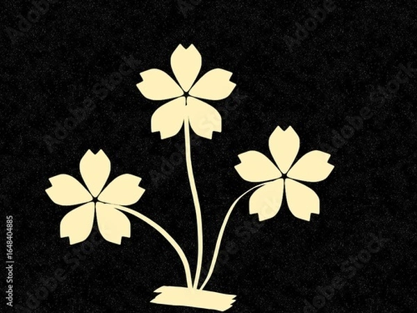 Obraz Flower vector illustration on black background 