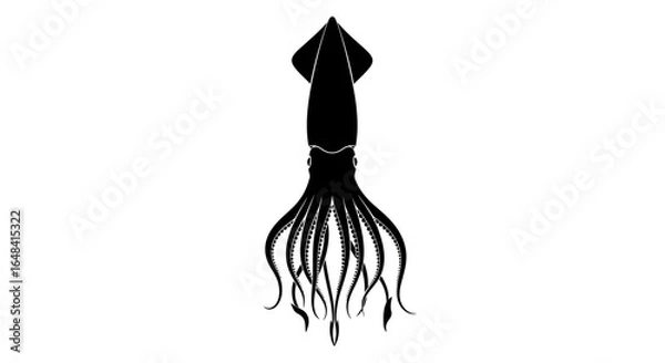 Fototapeta striking squid silhouette a bold minimalist design for seafood branding nautical themes and oceaninspired projects
