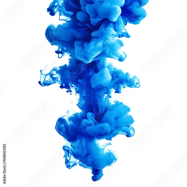 Fototapeta Blue Ink Drop in Water on Transparent Background