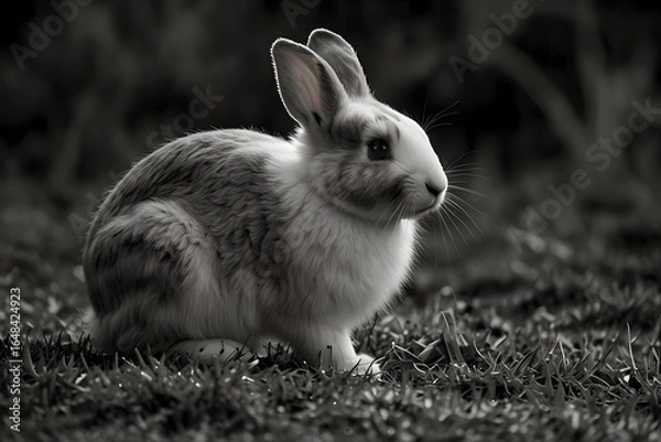 Fototapeta rabbit on the grass