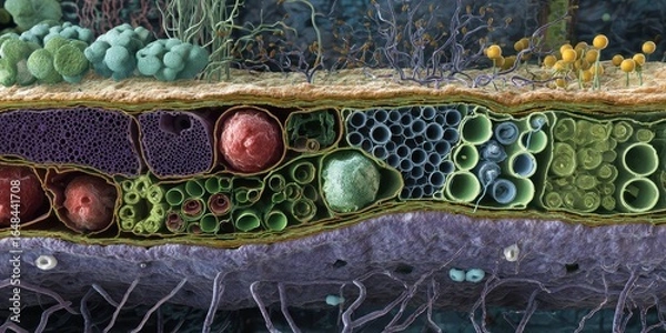 Obraz Microscopic Plant Cross Section