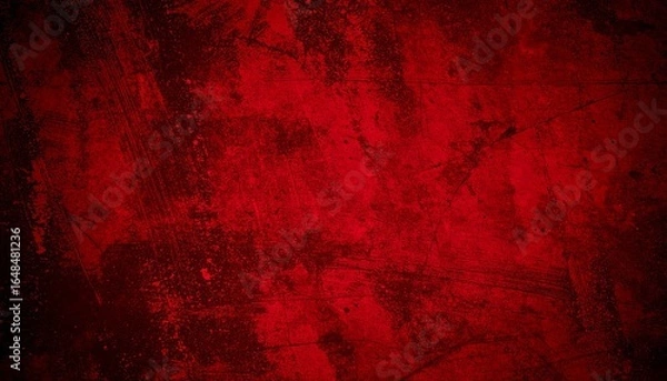 Obraz A textured red background with a rough, uneven surface, showcasing a mix of dark and light shades, creating a vibrant yet gritty appearance.