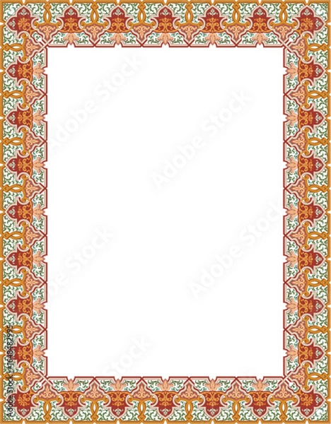 Obraz Elegant vintage frame with intricate floral and acanthus leaf patterns. Ornate border design for certificates, invitations, or official documents.