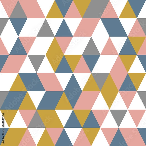Fototapeta Seamless geometric pattern. Abstract triangle geometrical background Vector illustration. geometric mosaic art abstract with triangle background. Infinity geometric pattern.