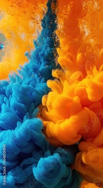 Fototapeta Intriguing dance of contrasting hues, ethereal color blends offering a mesmerizing visual harmony