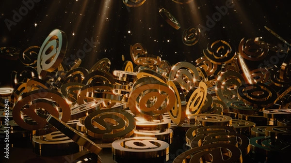 Fototapeta 3d rendering of falling signs email. 