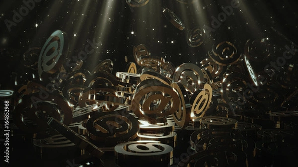 Fototapeta 3d rendering of falling signs email. 