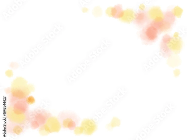 Fototapeta 花のようなあたたかなピンクや黄色の水彩のにじみテクスチャ