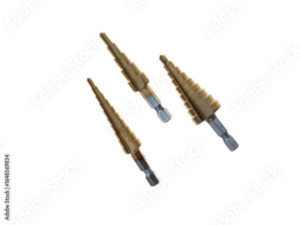 Fototapeta Cone Stepped Metric Drill Bit Set 3 PCS. Wood Metal