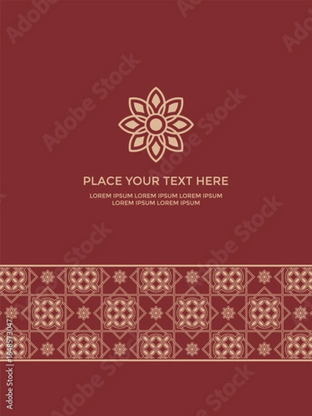 Obraz Elegant batik ornament with floral elements background