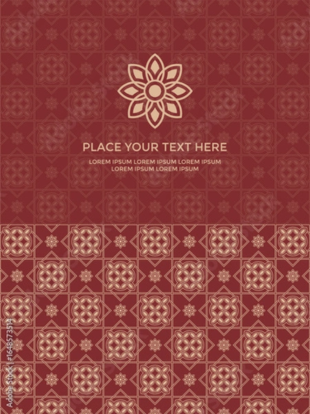 Obraz Elegant batik ornament with floral elements background