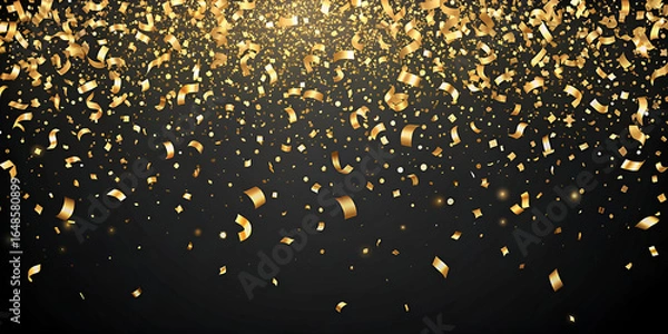 Obraz Elegant gold confetti on black