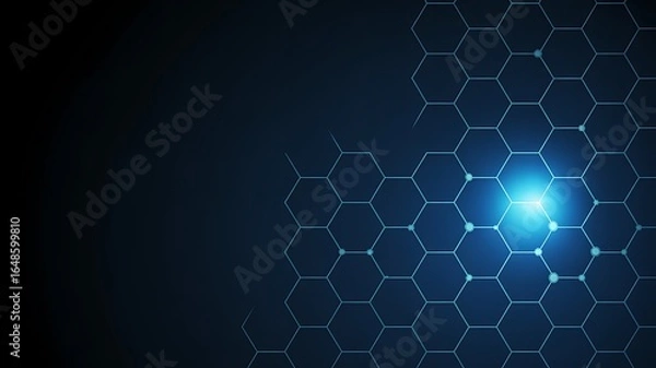 Fototapeta Abstract Blue Hexagon Network Technology Background
