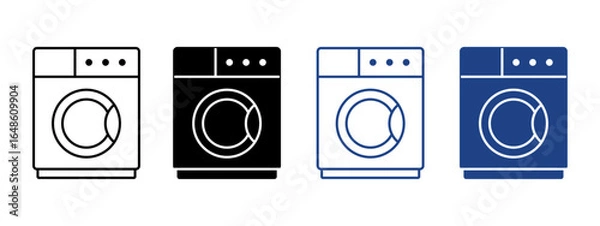 Fototapeta Washing Machine Icon Set Multiple Style Collection