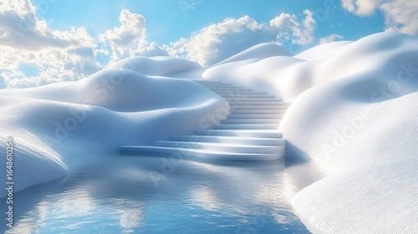 Fototapeta Snowy path to the sky