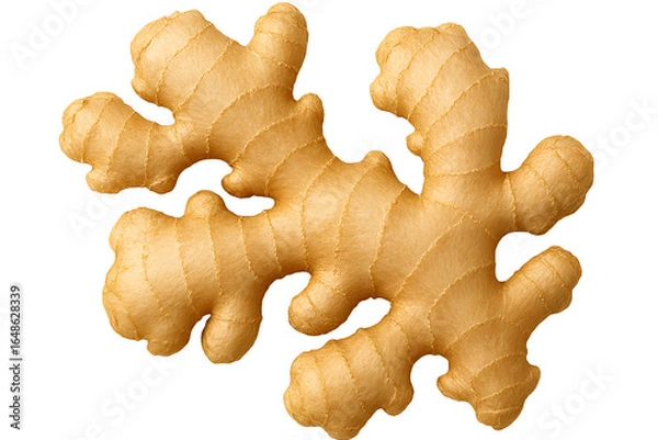 Obraz Fresh ginger root on a pale background textured surface and branching form in crisp detail