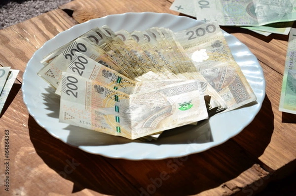 Obraz pieniądze na talerzu 