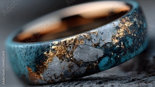 Obraz Teal Copper and Silver Twilight Ring