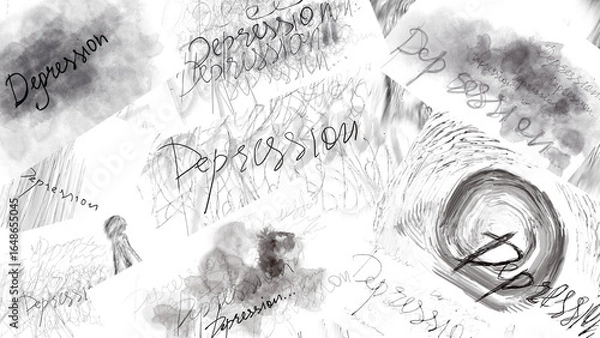 Fototapeta Expressions of mental health through abstract art highlighting the theme of depression