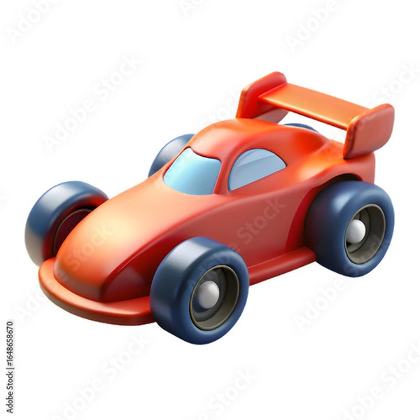 Obraz Vibrant 3D toy race car with smooth aerodynamic design for kids play and gaming concepts