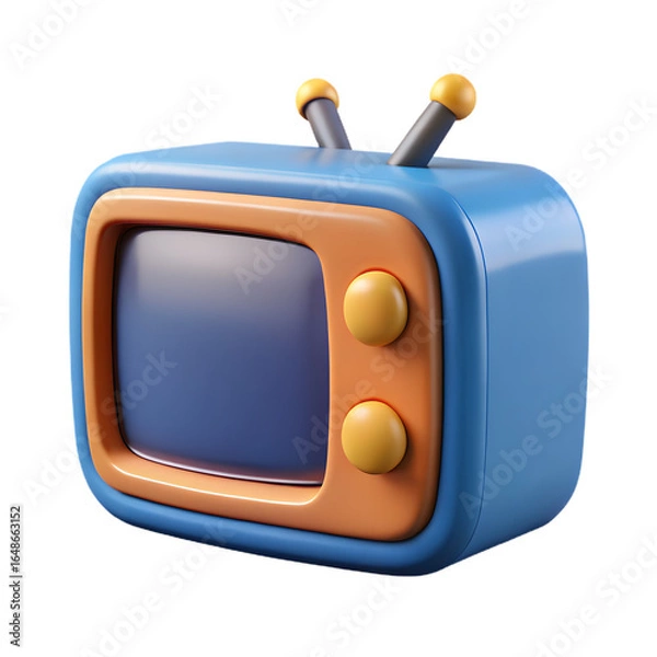 Obraz Nostalgic retro television set with antenna brings back classic memories of vintage entertainment