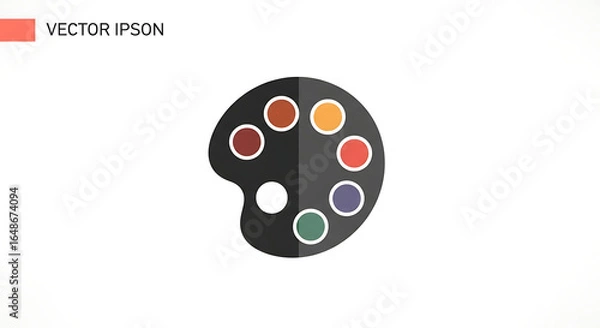 Fototapeta A vector illustration of a black paint palette with different colors on a white background vector ipson ai generated