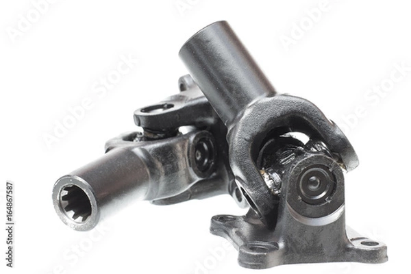 Fototapeta steering shaft cross. SPIDER KIT, PROPELLER SHAFT UNIVERSAL JOINT isolated on white background